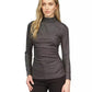 Women's Asymmetrical Ruched Long-Sleeve Top