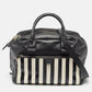 Marc Jacobs Black/white Leather Small Striped Prince Antonia Satchel..