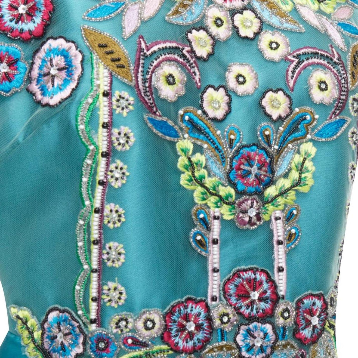 Notte mikado bead embroidery high low dress