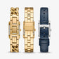 Petite Monroe Silver-Tone and Crocodile-Embossed Leather Watch Strap Set