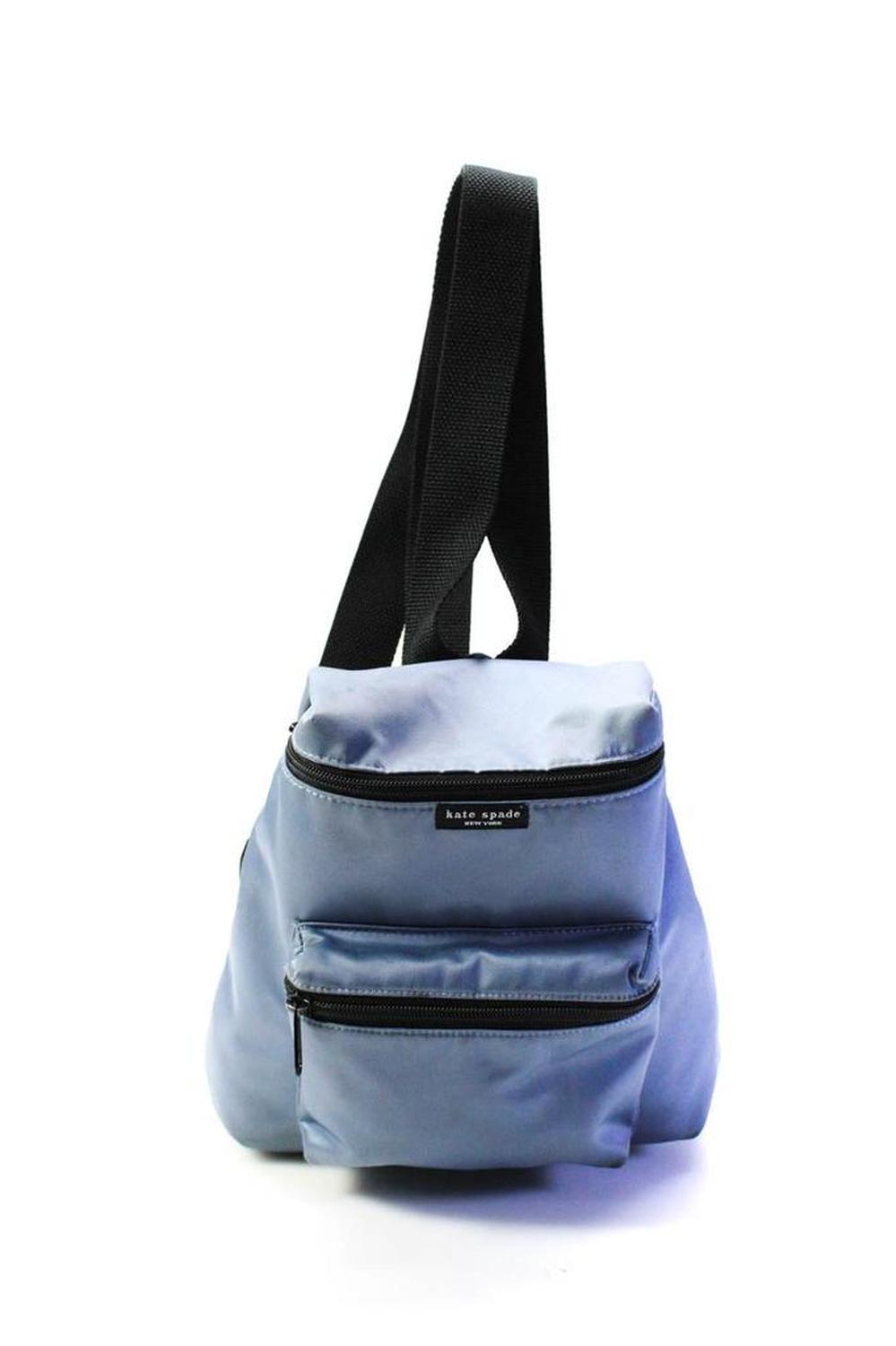 Kate Spade New York Nylon Two Pocket Adjustable Strap Top Zip Backpack Blue