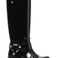 Womens Patent Studded Knee-High Boots