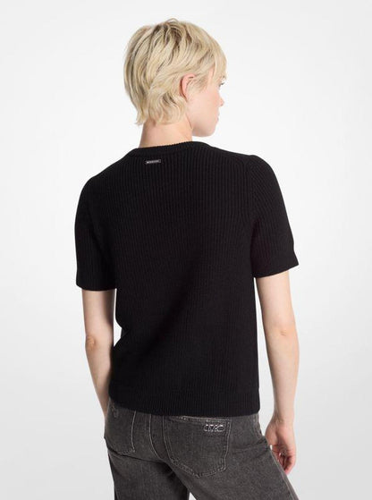 Wool Short-Sleeve Sweater