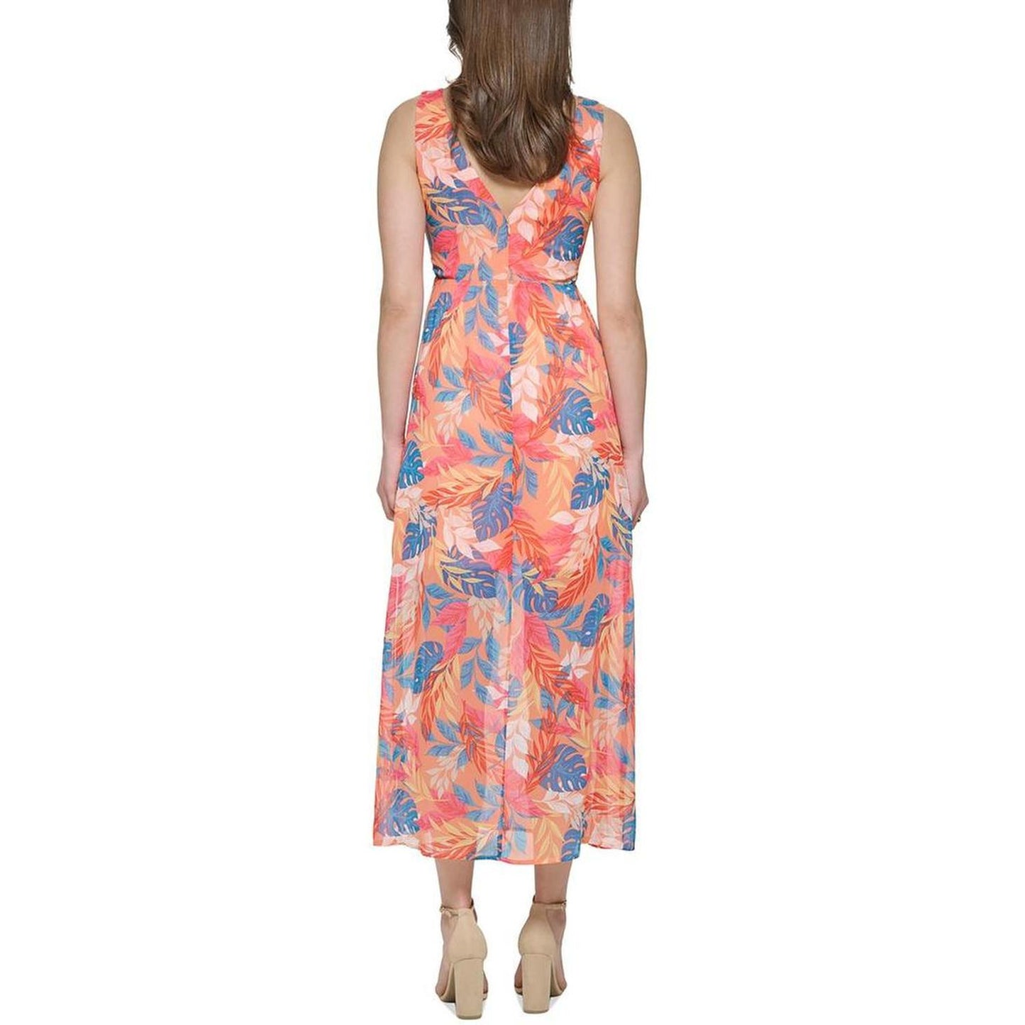 Womens Printed Chiffon Maxi Dress