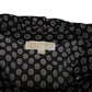 Michael Kors Studded Medallion Crushed Crepe Pajama Shirt in Black Polyester