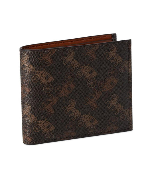 Double Billfold Wallet With Horse And Carriage Print