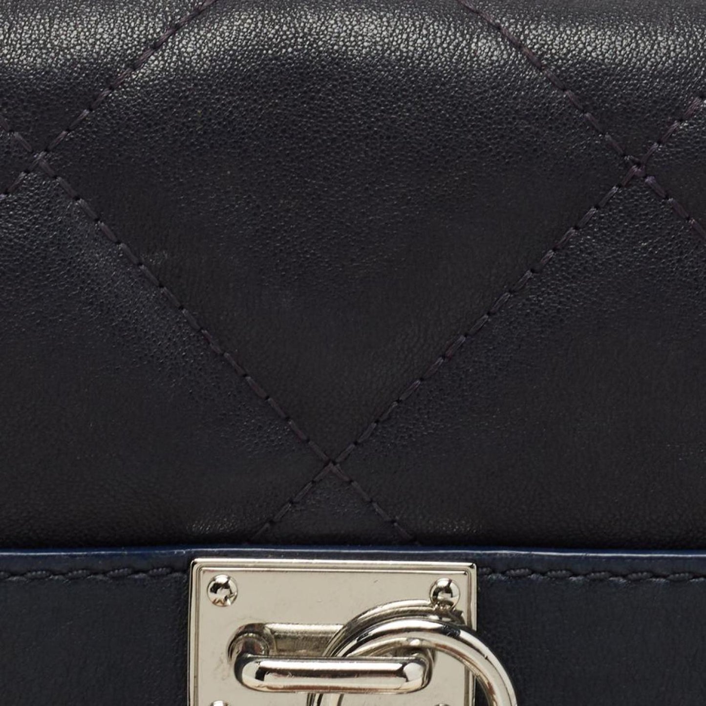 Michael Kors Navy Quilted Leather Hamilton Chain Shoulder Bag