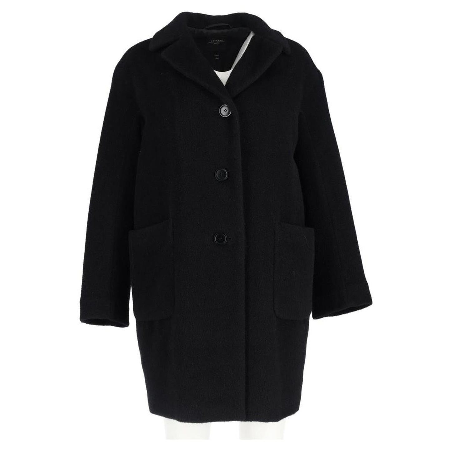 Weekend Single-Breasted Coat in Black Wool