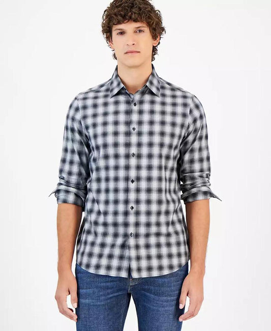 Men's Classic-Fit Shadow Plaid Shirt