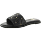 Womens Faux Leather Slide Sandals