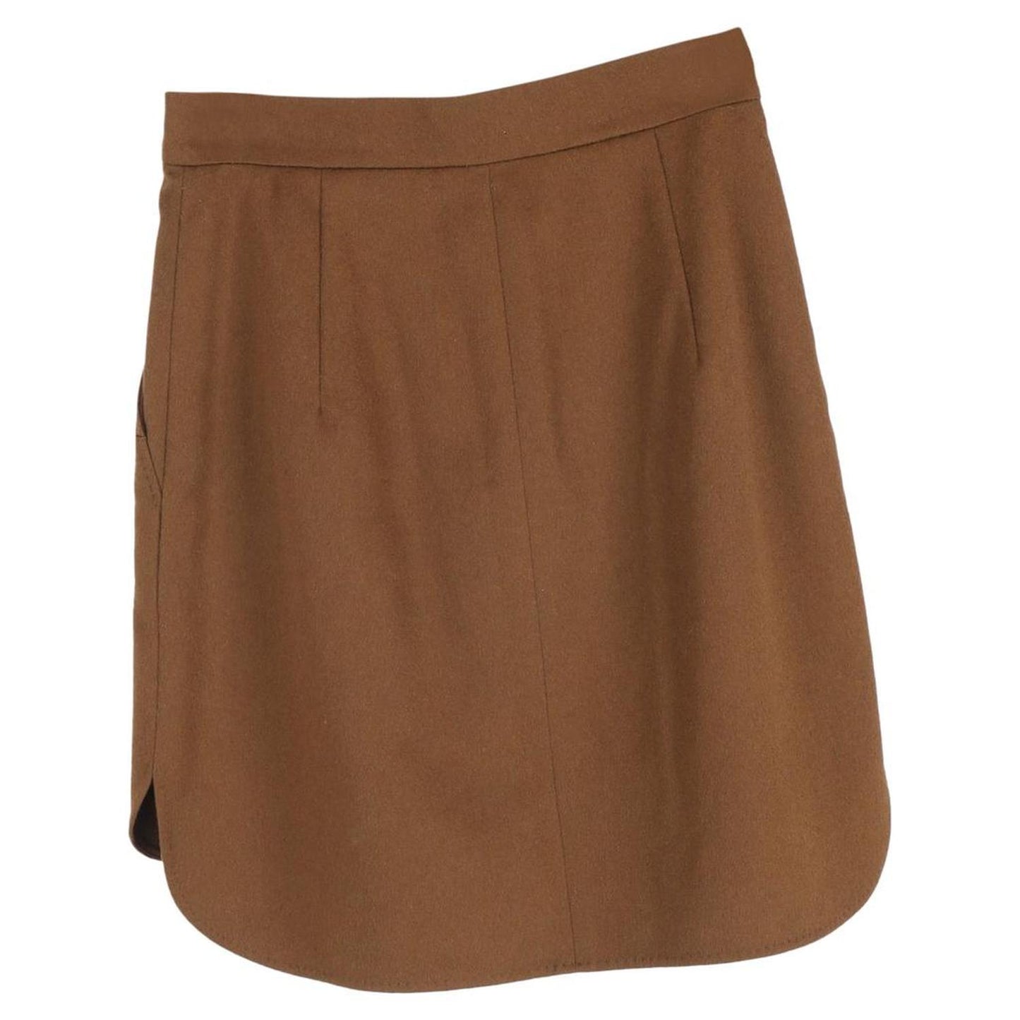 Zorro Mini Skirt in Brown Camel Hair