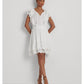 Petite Eyelet-Embroidered Jersey Tie Neck Dress