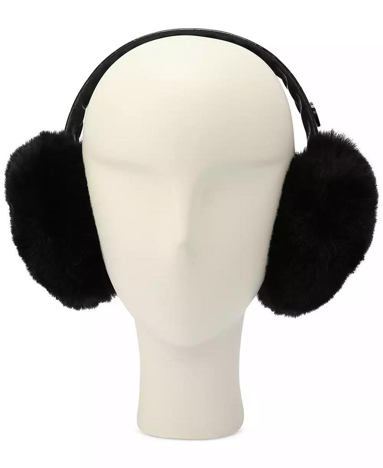 MICHAEL Logo Charm Croc-Embossed Fuzzy Ear Warmers