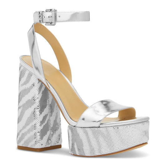 Women's Ashton Zebra Sequin High Heel Platform Sandals