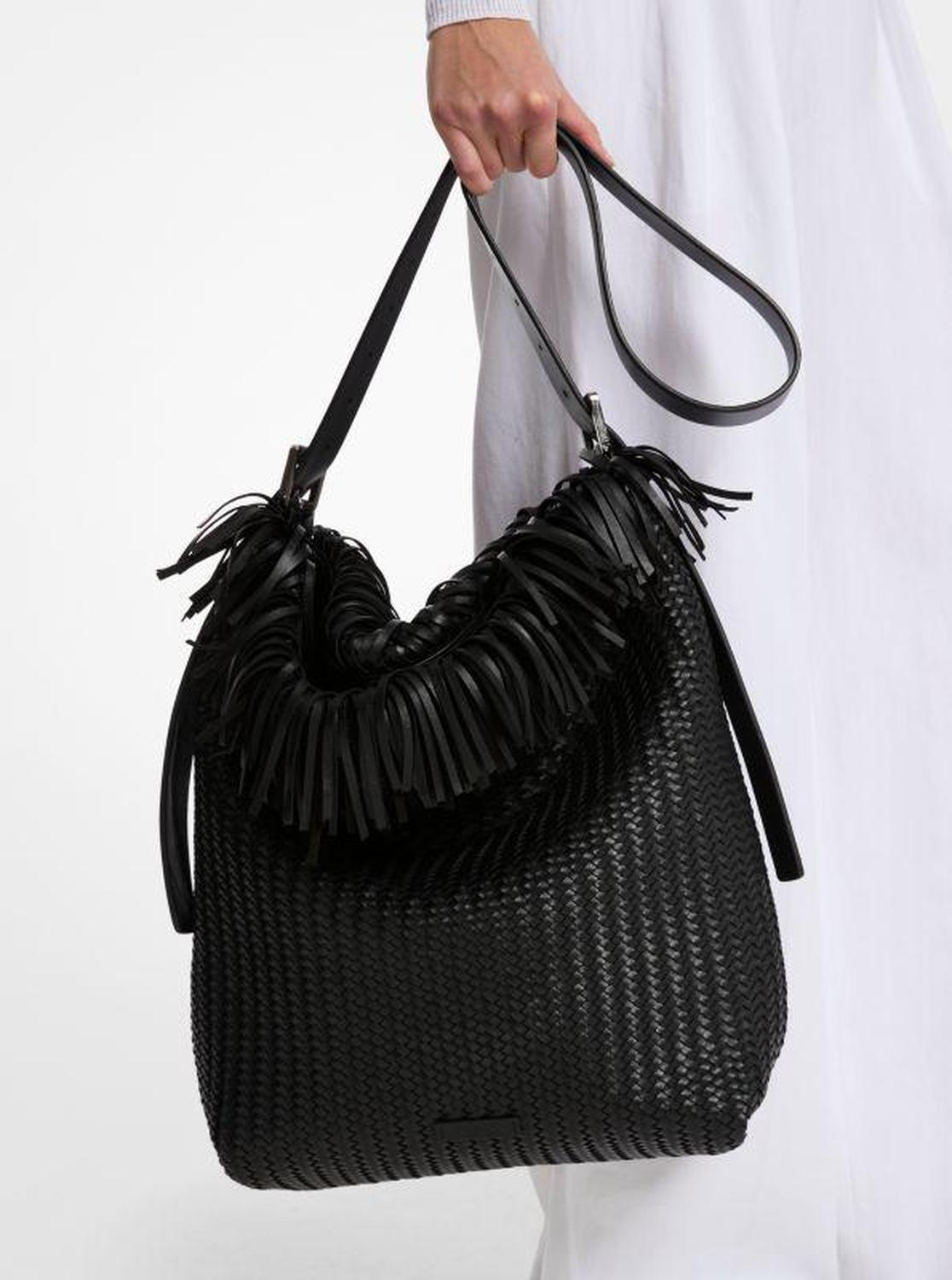 Kiera Hand-Woven Leather Hobo Bag