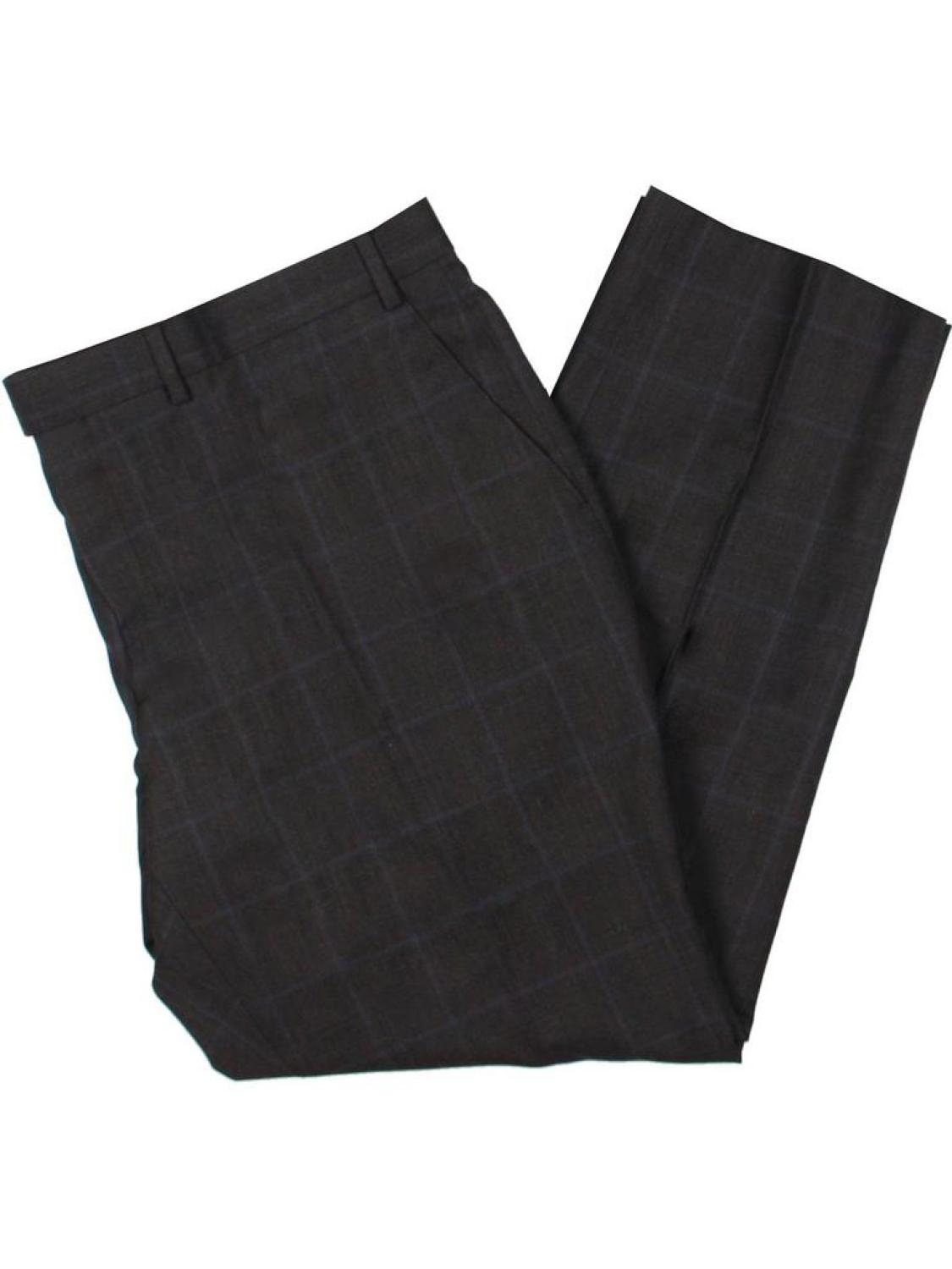 Edgewood Mens Wool Plaid Suit Pants