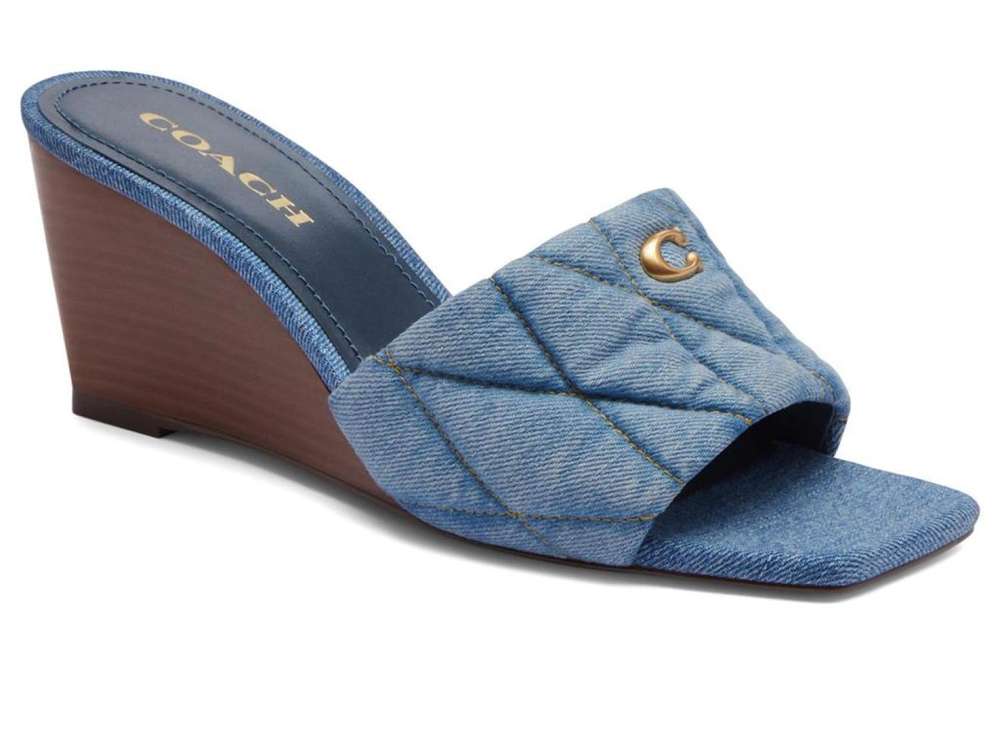 Emma Quilted Denim Wedge