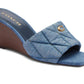 Emma Quilted Denim Wedge