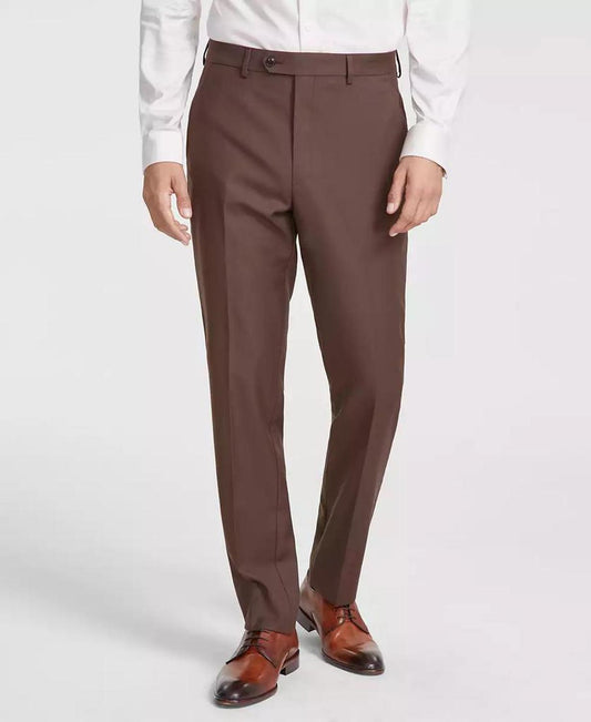 Men Classic-Fit Wool-Blend Suit Separate Pants