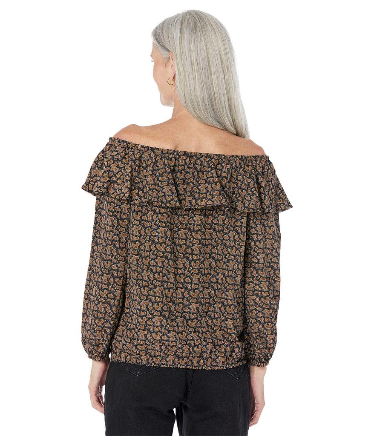 Paisley Off Shoulder Peasant Top