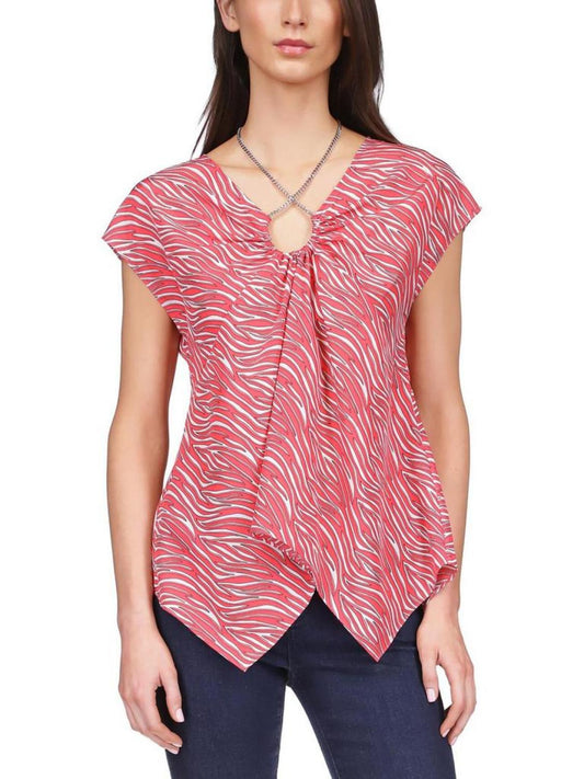 Womens Handkerchief Hem Chiffon Blouse