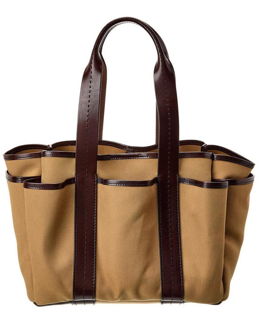 Max Mara Giardiniera Medium Canvas & Leather Tote