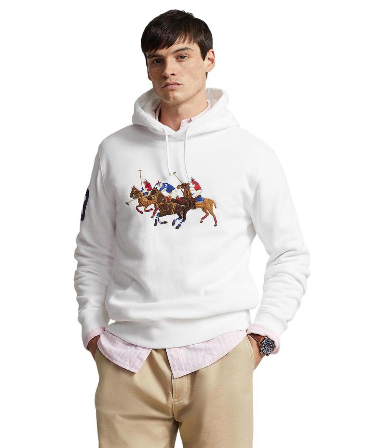 Triple-Pony Fleece Hoodie