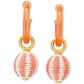 Gold-Tone Raffia Charm Color Hoop Earrings