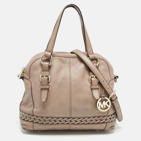 Michael Kors Beige Leather Gladstone Satchel