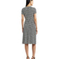 Houndstooth Jersey Surplice Dress