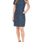 Womens Asymmetrical Neckline Embellished Wear To Work Dress