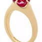 Gold-Tone Color Cubic Zirconia Solitaire Ring