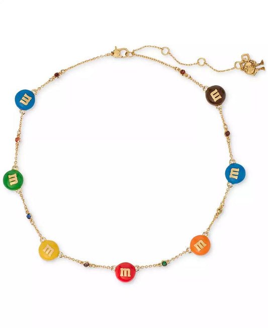 X M&M Rainbow Multi Single Strand Pendant Necklace, 16" + 3" extender