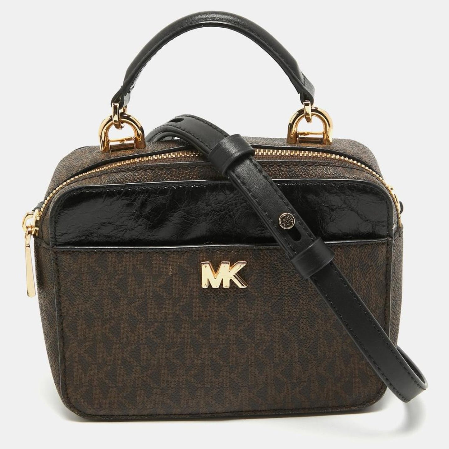 Michael Kors  Signature Coated Canvas And Leather Top Handle Bag