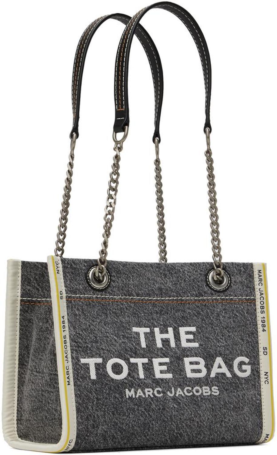 Black 'The Denim Chain Small' Tote