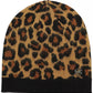 Women's Brushed Three Color Leopard Beanie