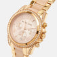 Michael Kors Champagne Gold Plated Stainless Steel Acetate  Blair Mk5943 Women's Wristwatch 38 Mm