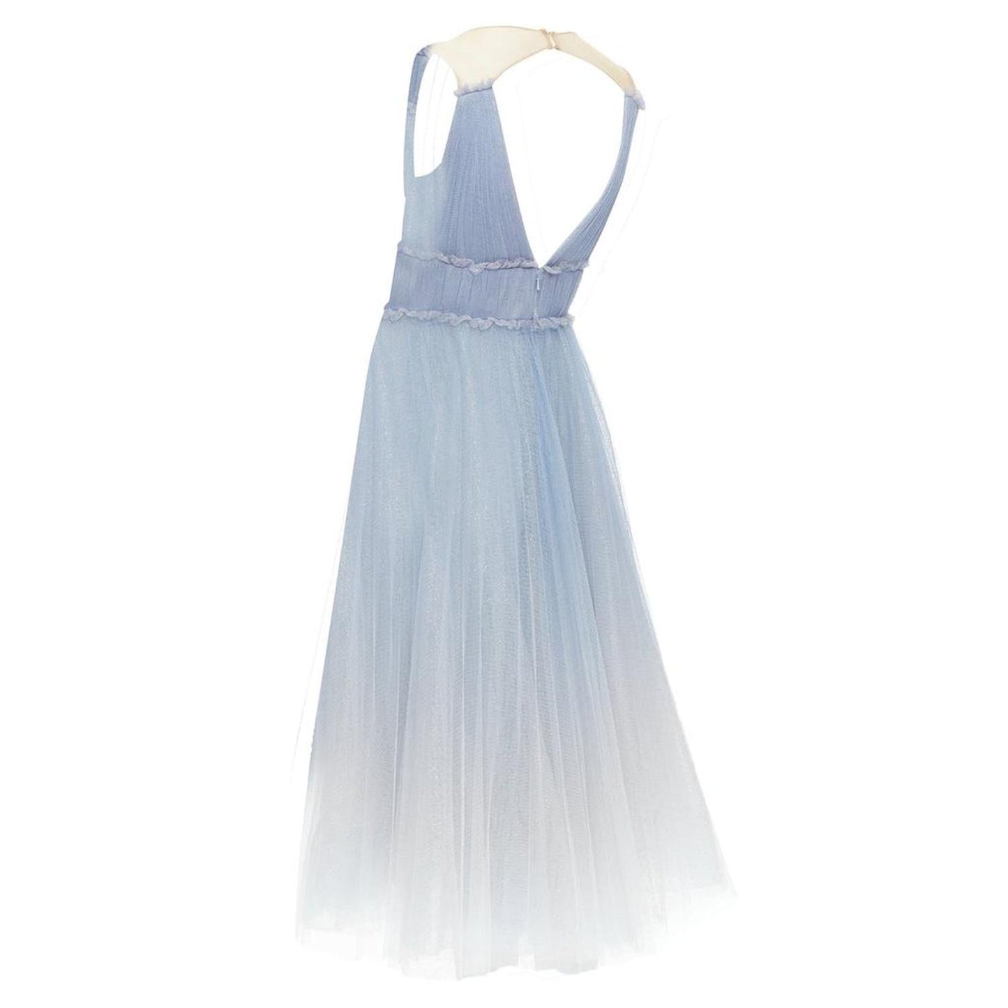 Notte Ombre Ruched Waist Tulle Dress