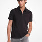 Cotton Blend Piqué Zip-Up Polo Shirt