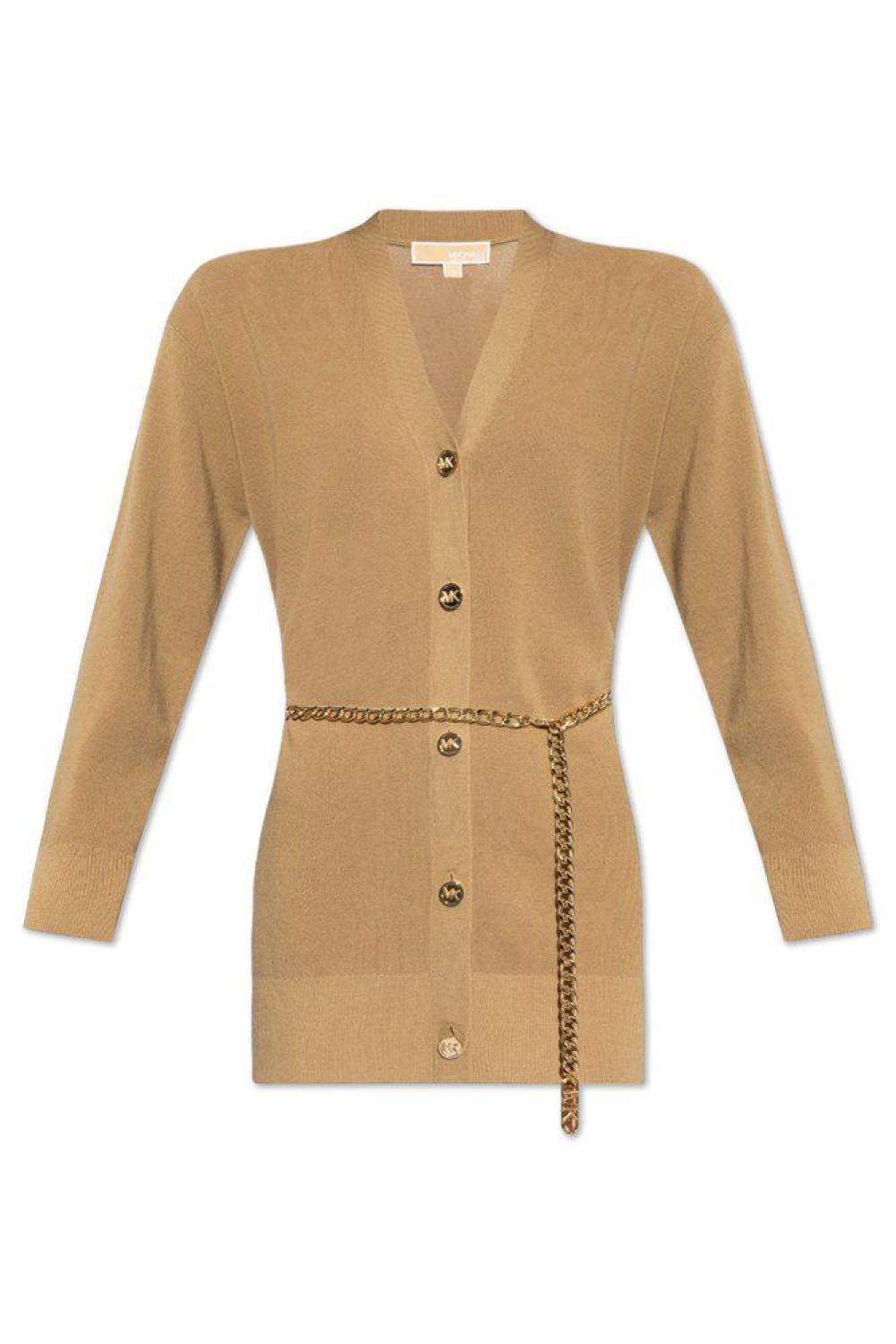 Michael Michael Kors V-Neck Belted Cardigan