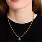 Gold-Tone Pop of Joy Green Stone Pendant Necklace, 16" + 3" extender