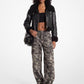 Camouflage Denim Wide-Leg Cargo Pants