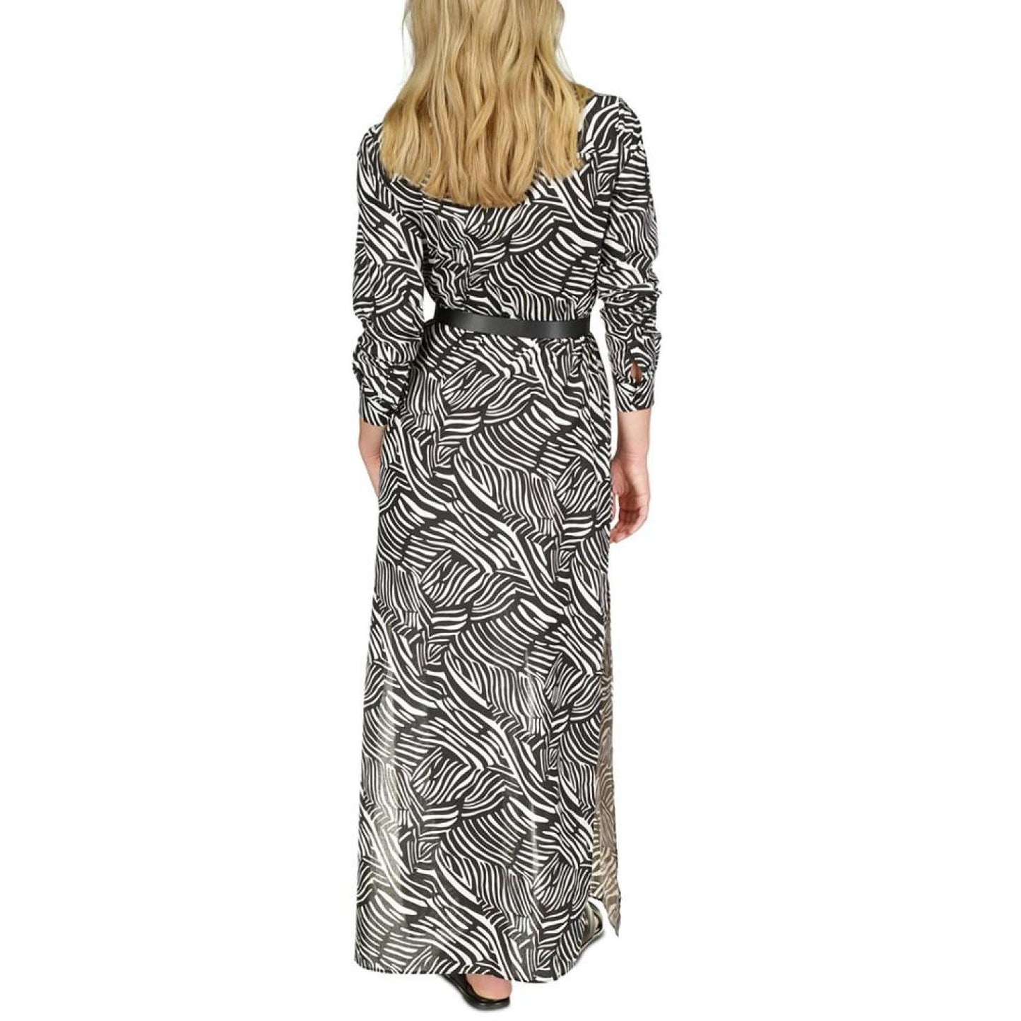 Women's Zebra-Print Belted Maxi Dress