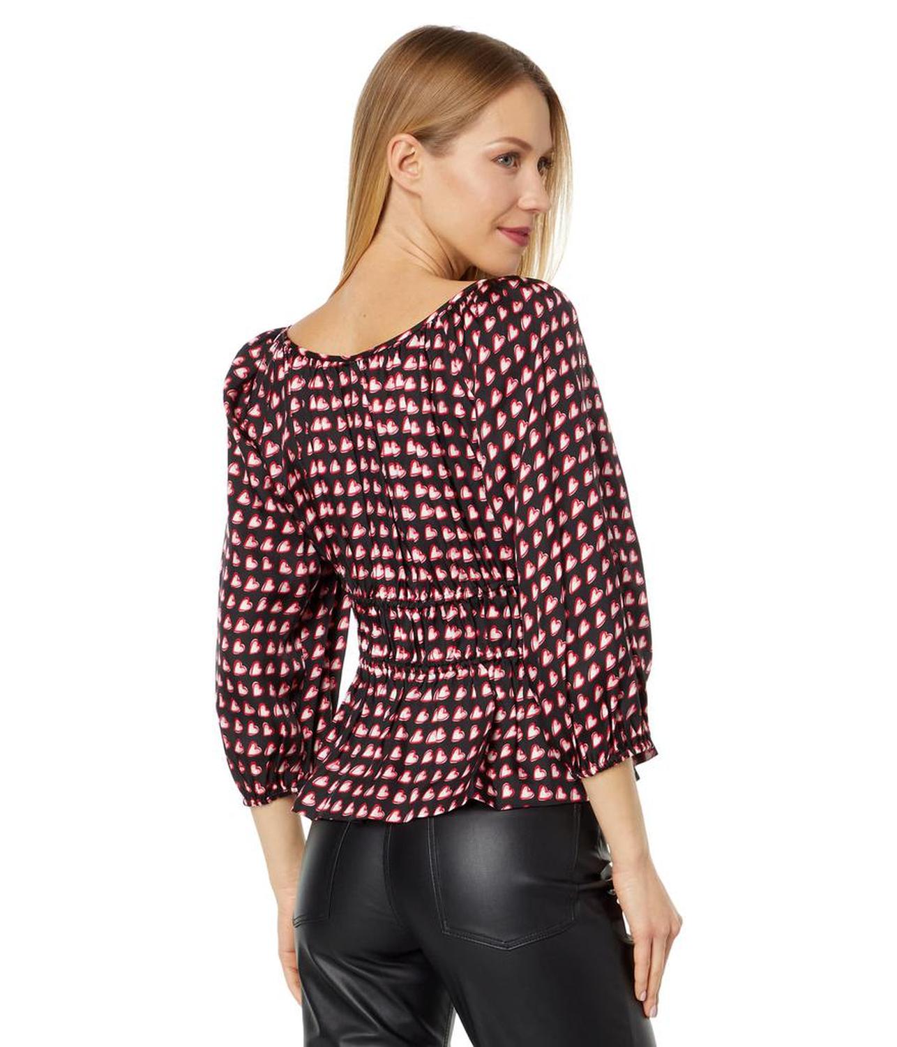 Fancy Hearts Long Sleeve Riviera Top