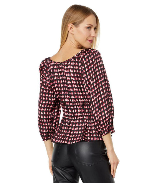 Fancy Hearts Long Sleeve Riviera Top