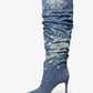 Dawn Splattered Denim Boot