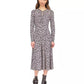 MICHAEL Chain-Neck Keyhole Printed Dress