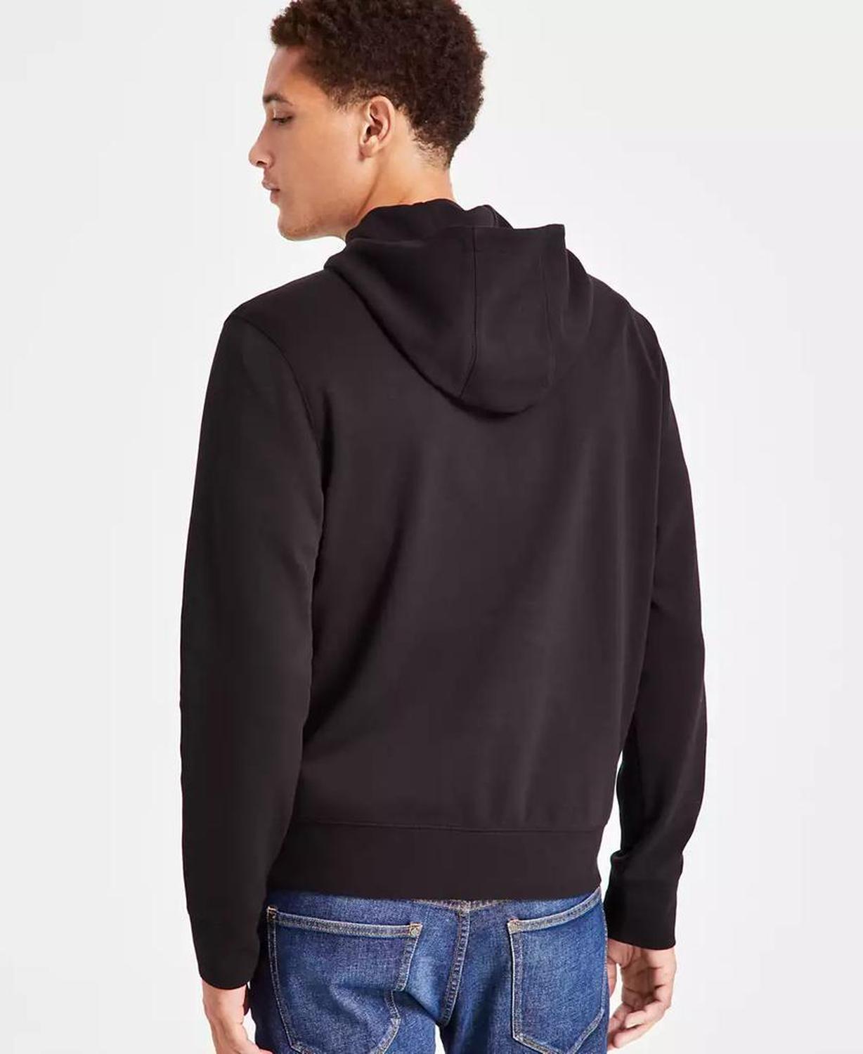 Men's Modern-Fit Stretch Textured Logo Hoodie