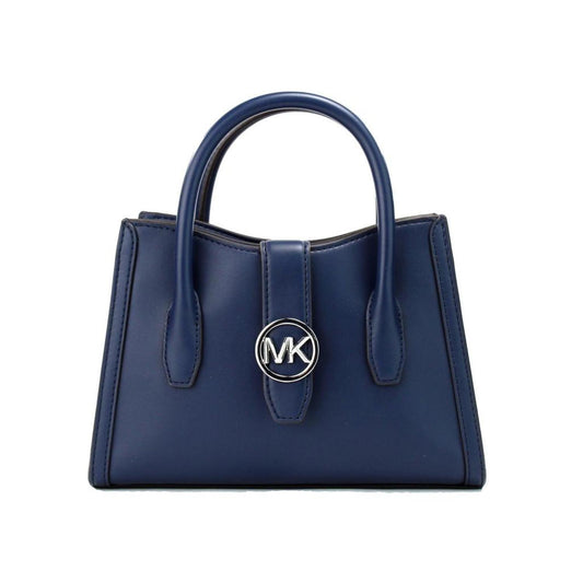 Michael Kors Gabby Small Navy Faux Leather Top Zip Satchel Crossbody Women's Purse