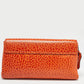 Marc Jacobs Orange Textured Leather Lock Flap Clutch